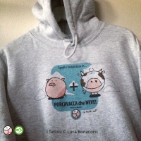 Felpa con cappuccio PORCAVACCA CHE NEVE!, i Tettini&reg;.